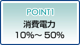 ポイント1消費電力10％～50％