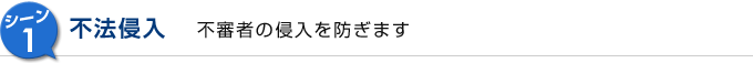 シーン1 不法侵入 不審者の侵入を防ぎます